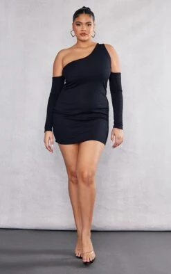Plus Black Rib Cut Out Cold Shoulder Bodycon Dress -Goremje Style 2a3ee147f9f819aaa6da8b4cd6cd77fa7026f148 cnd2532 3
