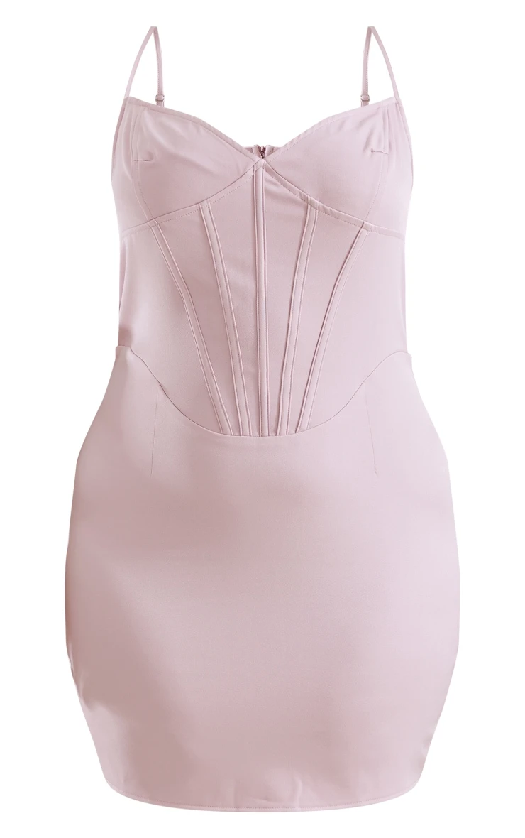 Plus Dusty Pink Strap Detail Bodycon Dress 7 Plus Dusty Pink Strap Detail Bodycon Dress - Image 5