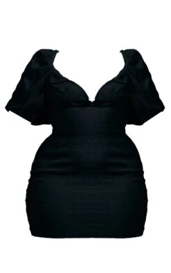 Plus Black Textured V Bar Bodycon Dress -Goremje Style 2cd1c04ef3708f0f47eff7a9b9f95b64ce224c76 cnc5110 5