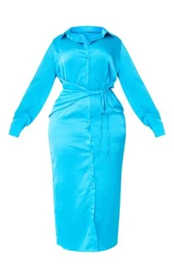 Plus Blue Wrap Front Satin Maxi Shirt Dress -Goremje Style 2d397c8af4b3676686fd632e30b91c61a9f425f5 cna1419 5