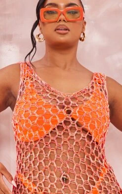 Plus Orange Fishnet Knitted Maxi Dress -Goremje Style 2da950a45c05d1cdff3600892dd5148855db4cc3 cnd9063 4