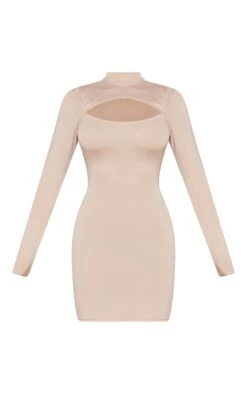 Shape Moss Sand Jersey Cut Out Long Sleeve Bodycon Dress -Goremje Style 303587be4f4f6d2eb2efb8092e8a11b2ea3791b4 cnd2678 5