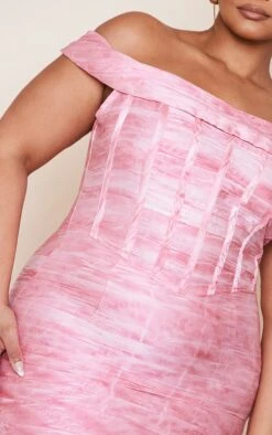 Plus Pink Bardot Bodycon Dress -Goremje Style 31640bd0d774bd54f69ea84c44e5e7c443e19301 cne0678 4