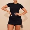 Shape Black Rib Short Sleeve Ruched Side Bodycon Dress -Goremje Style 3183ae4be16274a89081a58fb6338ffa87963478 cmz8612 1