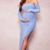 Maternity Blue Slinky Off The Shoulder Ruched Maxi Dress 1 Maternity Blue Slinky Off The Shoulder Ruched Maxi Dress -Goremje Style 328e1be92b07b0a03ceed7cf66bb63441da1f063 cne2364 1