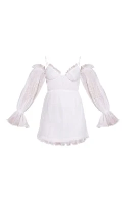Petite White Off The Shoulder Plisse Mini Dress -Goremje Style 32c1bb455d45238d31012a0e5a0d74a9503725df cnd7368 5