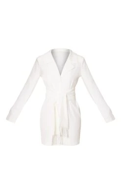 Tall White Tie Waist Blazer Dress -Goremje Style 33fa3b25c65adb55db4d086613ea92035f1ae63b cnb6610 5