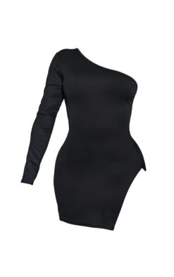 Shape Black One Shoulder Split Bodycon Dress -Goremje Style 3522f48712da020905d1ce9fb9ac2c3b753937ed cmb0410 6