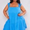 Plus Blue Textured Tiered Shift Dress -Goremje Style 358c68358a93ec51325dadfe3cf6985e9ca51a74 cne4083 1