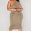 Plus Khaki One Shoulder Cut Out Midi Dress 1 Plus Khaki One Shoulder Cut Out Midi Dress -Goremje Style 36c4bdc9cf3a47fc11b445921cc07ed65b83aefb cnd2477 3