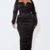 Plus Black Ruched Corset Satin Midi Dress -Goremje Style 38782180ce7a5f23a18ff6fc654b2a3679209ca4 cna8363 1
