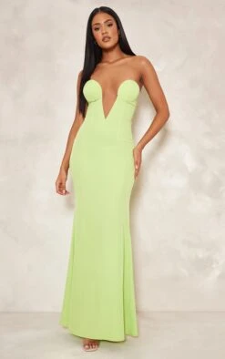 Tall Lime Plunge Maxi Dress