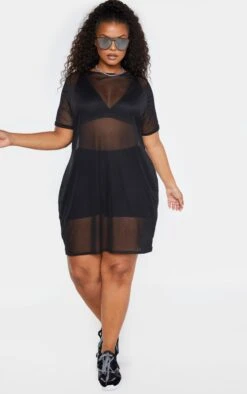 Plus Black Mesh T Shirt Dress -Goremje Style 3b7b79f912fd347e8f751f65704d89e48b1a8608 clz8550 4