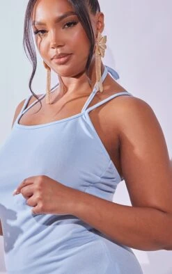 Plus Bright Blue Ruffle Hem Tie Neck Detail Bodycon Dress -Goremje Style 3bc8676395b90ed702582b5cee86220fec413bf6 cnd8710 4