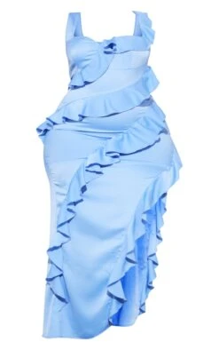 Plus Blue Satin Frill Layered Midaxi Dress -Goremje Style 3c4da02118c39a42ea0c58b7364909dcc3521aab cnd4827 5