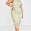 Plus Sage Green Broderie Anglaise Ruched Midi Dress 1 Plus Sage Green Broderie Anglaise Ruched Midi Dress -Goremje Style 3dad57da92923bd4f180785f28477e44d97b9362 cnd5029 3