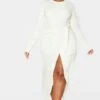 Plus Cream Thick Rib Tie Waist Wrap Midi Dress -Goremje Style 3e1d9961b174dc41d6f41fe27940654863b31976 cmh1740 1