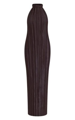 Petite Black Plisse High Neck Low Back Maxi Dress -Goremje Style 3e8fb4fa94c4fc21ef6027428579ac31dbdce25c cne4969 5