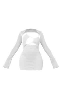 Shape Cream Mesh Lace Up Detail Overlay Bodycon Dress -Goremje Style 3f07b66817cad52c4f7ed68893e211a7cc1e2252 cmy0907 6