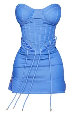 Shape Blue Denim Look Rope Detail Lace Up Corset Bodycon Dress -Goremje Style 3fa19ccf795fe1b434f805e8ab4f24616d027387 cne0574 5