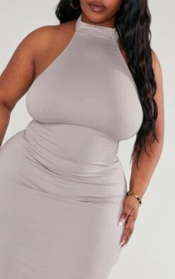 Plus Mocha High Neck Soft Touch Midi Dress -Goremje Style 4008d1a786be94a790a99c37bd2ad54f0c067370 cnc9678 4