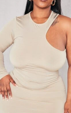 Plus Sage Cut Out One Shoulder Bodycon Dress -Goremje Style 416964a25028eb32dee3cbbc82aafebb00cae80e cnd2483 4