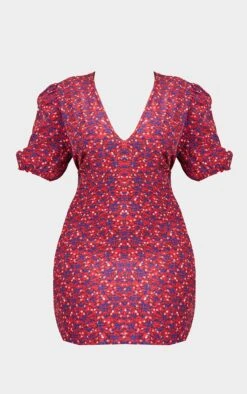 Plus Red Floral Puff Sleeve Tea Dress -Goremje Style 43f7dbb1029ebfae7b82e155321b936abff20272 cmw2871 6