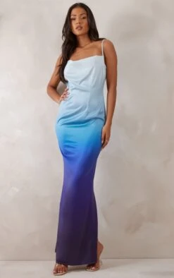 Tall Blue Satin Ombre Maxi Dress -Goremje Style 45330adc66a3cc09049f102e2dcf4d0aab627d2e cnd7271 3
