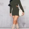 Petite Khaki Knitted Cut Out Bodycon Mini Dress -Goremje Style 454daa2afd39d02828aa6829eaf7550bbdbd54ca cnb9891 1