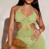 Shape Olive Crochet Cut Out Mini Dress