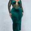 Plus Emerald Green Lace Detail Corset Velvet Midaxi Dress -Goremje Style 4636c5e7c70b4499982c9aeaaf1ab710df433ea9 cnb4172 1