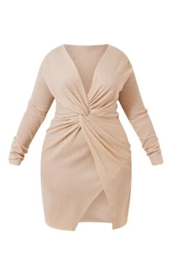 Plus Stone Textured Wrap Front Dress -Goremje Style 46430653bca1fd428de26726c27e066d4f9caf11 cmy4258 6