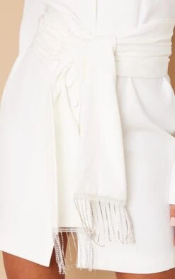 Tall White Tie Waist Blazer Dress -Goremje Style 46e0635d30167873e9bb9386e70ce6af000767b5 cnb6610 4