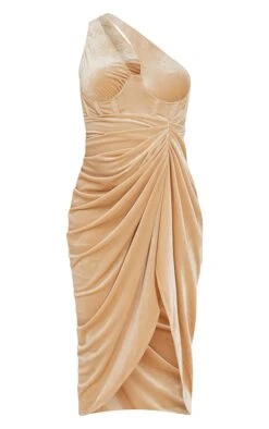Maternity Nude Velvet Asymmetric Bodycon Dress -Goremje Style 46e7156c9a38a98f5bc74fdcacd6cf022caaf4b4 cmu8682 6