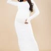 Maternity Cream Bubble Textured Midaxi Dress -Goremje Style 475fc8c518e1474db4413c25c2cf50d34deea88b cnd0047 1