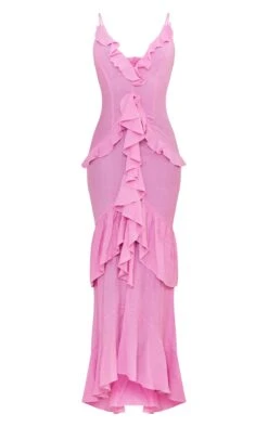 Tall Pink Textured Frill Maxi Dress -Goremje Style 47de1774b6bc530947411218591dcc691f2d9e7c cne2097 5