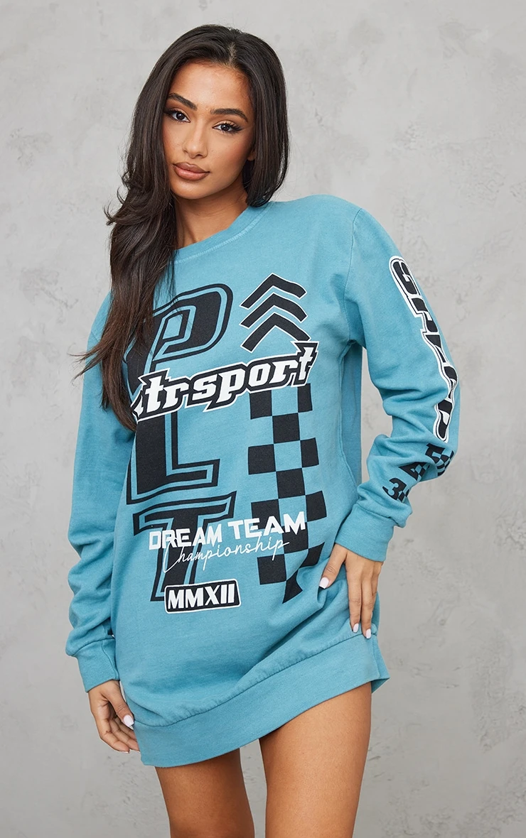 Petite Blue PLT Cross Print Jumper Dress 3 Petite Blue PLT Cross Print Jumper Dress