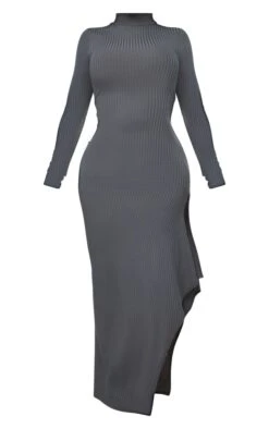 Shape Sage Khaki Rib High Neck Frill Hem Maxi Dress -Goremje Style 49aa14d9f2da39cbb8c76a525cc22f708e2c3371 cnc8700 5