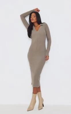 Tall Taupe Plunge Polo Neck Midi Dress -Goremje Style 4a6b55c7b65a809af4029ae15ad92ced22513303 cnd0591 1