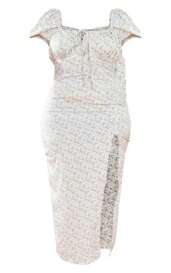 Plus White Ditsy Floral Midi Dress -Goremje Style 4b28062584bf3a183e8d0740613bc7a04f810ac9 cmy4337 6