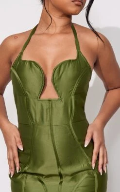 Petite Dark Olive Satin Corset Mini Dress -Goremje Style 4d6f1ac56c13069e0b09e8dfa67c6dd7eb90949a cnd0139 4