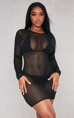 Shape Black Fishnet Glitter Low Back Long Sleeved Mini Dress 9 Shape Black Fishnet Glitter Low Back Long Sleeved Mini Dress -Goremje Style 4da8fa90eaa27ab311cbb51b41392efa0874b797 cnd2737 3