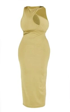 Plus Olive Cut Out Racer Neck Midi Dress -Goremje Style 4daff16e6bd9cfe6f05ce6da0abf4ecb9d24ea29 cnd2471 5