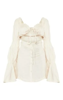 Petite Desert Sand Linen Cut Out Front Mini Dress -Goremje Style 4de35a6b349ad35e00a65aa4cd4e6b11c231aa08 cnd3124 5