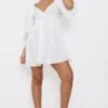 Petite White Frilled Shoulder Puff Dress -Goremje Style 4ded54ab64da9f00d349c4fc3ea98e392b25992a cnd0218 3