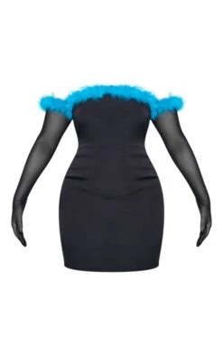Plus Black Bardot Faux Feather Glove Detail Dress -Goremje Style 4f6be86c32587f1ed9534c27b19798ca515fb01e cna8348 5
