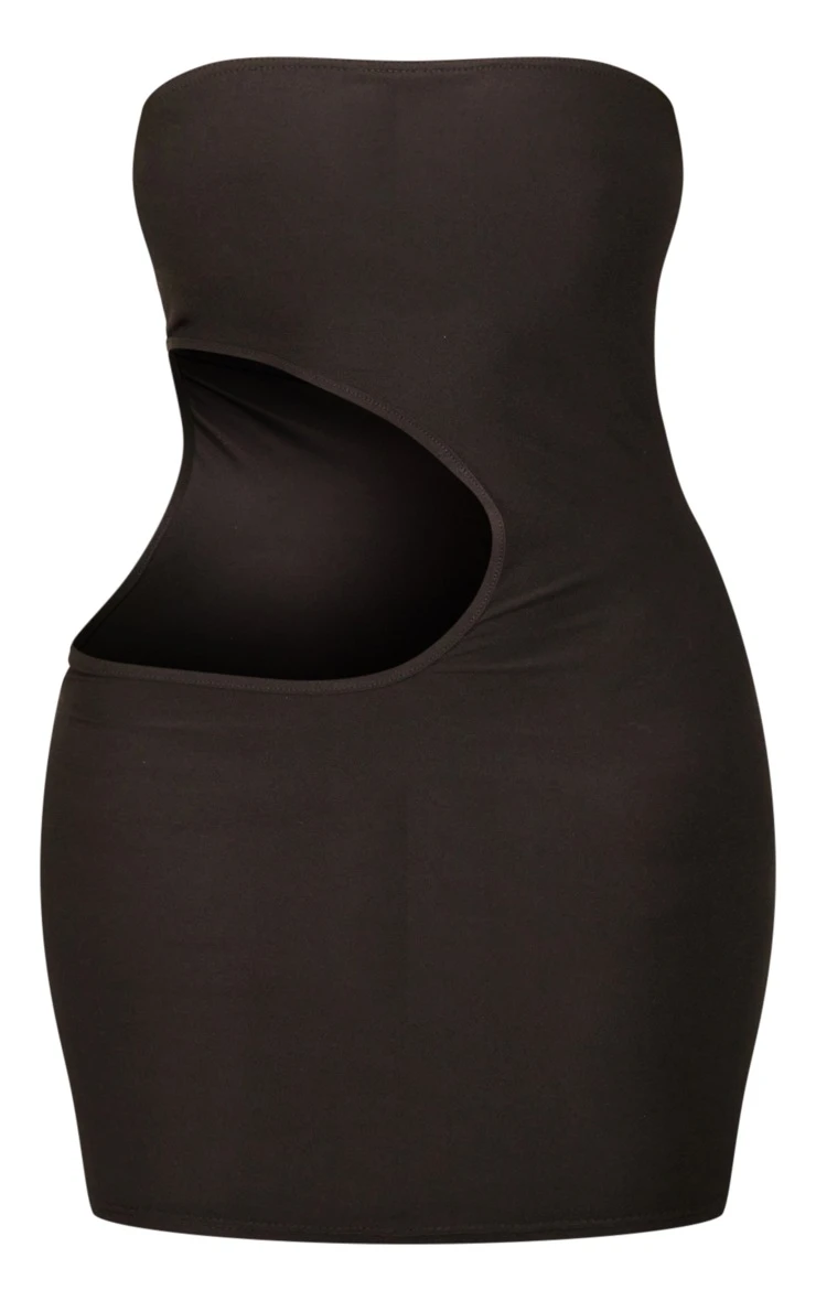 Shape Black Slinky Cut Out Mini Dress 7 Shape Black Slinky Cut Out Mini Dress - Image 5