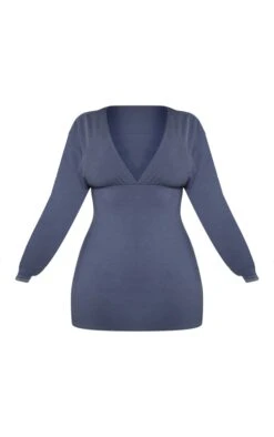 Shape Charcoal Soft Rib Plunge Ruched Sleeve Bodycon Dress -Goremje Style 4fa980a4dd0f9bcbad79f859f35a8bfc1646f5f0 cnc8817 5