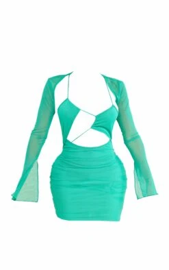 Shape Bright Green Mesh Lace Up Detail Overlay Bodycon Dress 11 Shape Bright Green Mesh Lace Up Detail Overlay Bodycon Dress -Goremje Style 50e20dfbc896c84514dd1cf302de7c30fc3e1ee1 cne5268 5