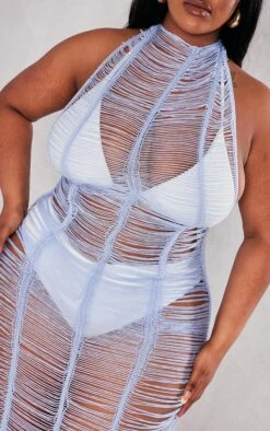 Plus Aqua Blue Tassel Knit Beach Dress -Goremje Style 51f58d4500fee5b8ee9bec081cf0a16ff3b5cf05 cnc7963 4